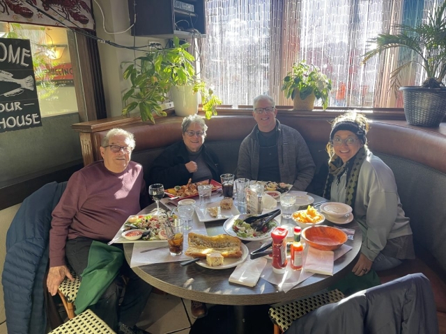 4 people having lunch at City Island Lobster House