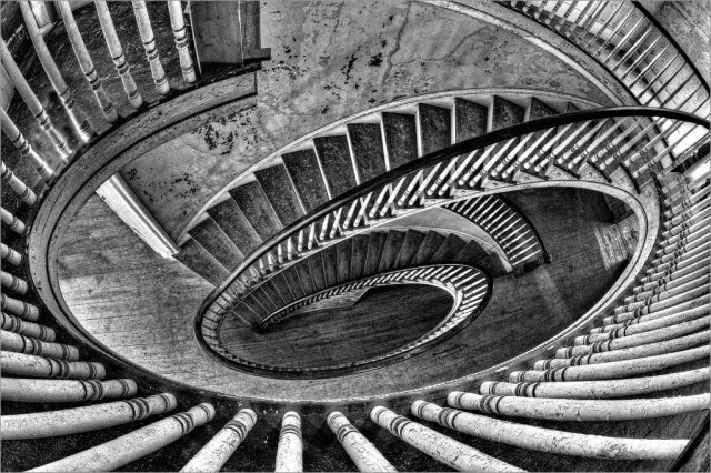 B&W S - Valerie DeBiase: Round And Round The Staircase Goes