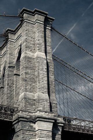 Brooklyn Bridge South East Tower and Cables - Photographer: Paul Kelly