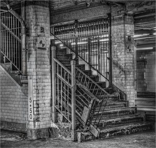 B&W S - Bonnie Forman-Franco: Abandoned NYC Subway Stairs